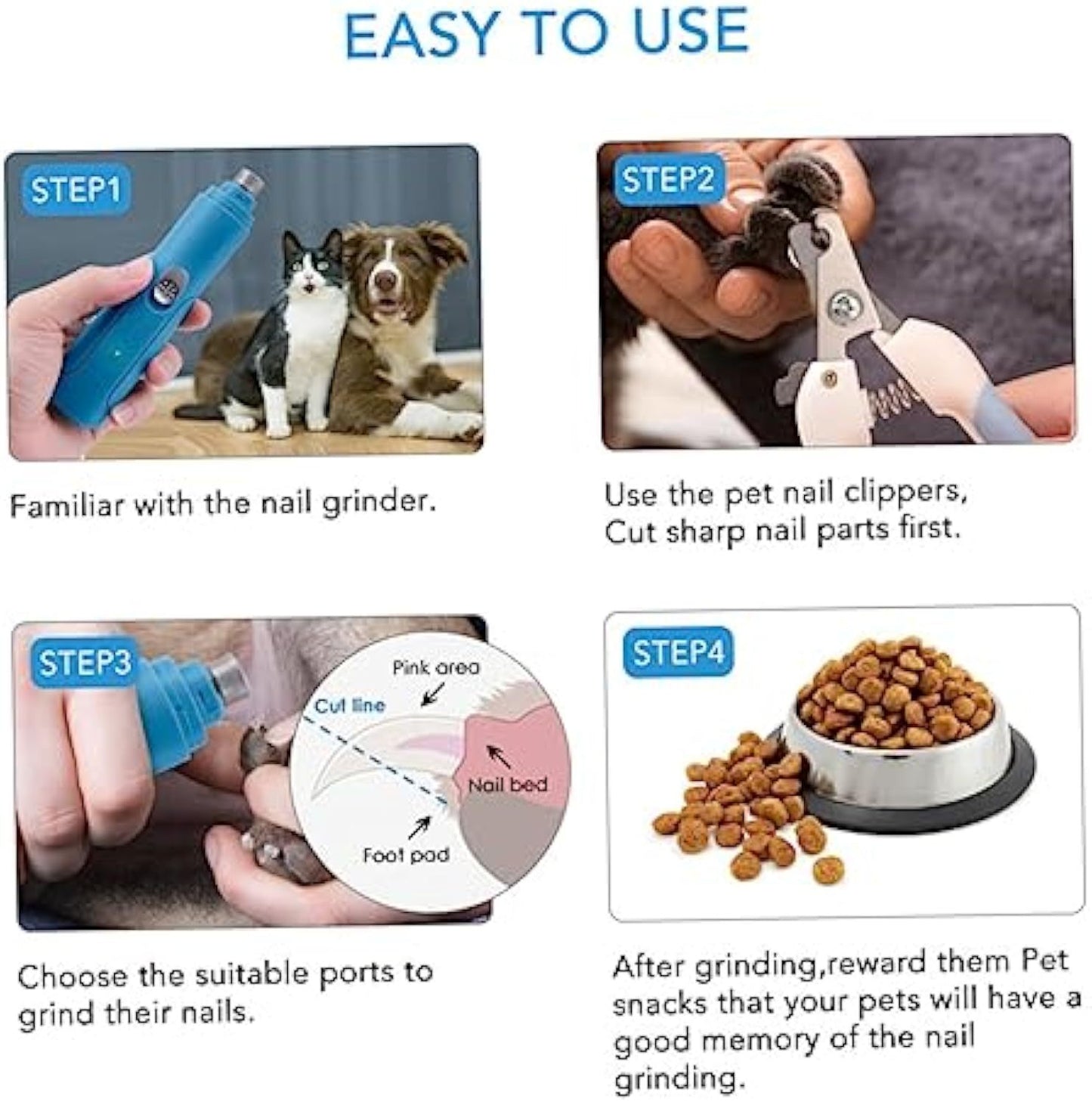 Pet Nail Grinder Electric Nail Polisher For Pet Dog Claw Trimmer Pet Nail Cutter Pet Clippers