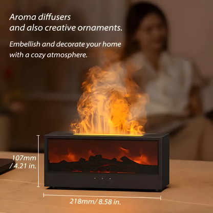 Flame Effect Aroma Diffuser, 150ml Ultrasonic Humidifier with Fireplace Glow