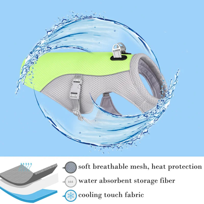Summer Dog Cooling Vest – Lightweight Breathable Jacket for Heat Relief, Outdoor Pet Cooling Clothes