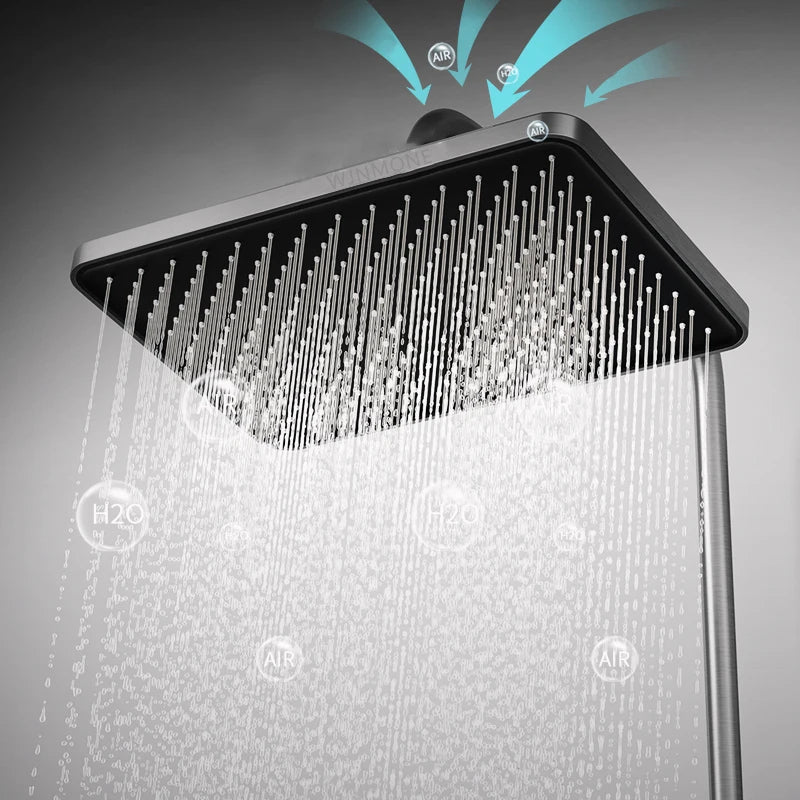 Luxury Shower Thermostat System Set – Adjustable Temperature Control, Digital Display, Rainfall Shower Head & Water Saving Features