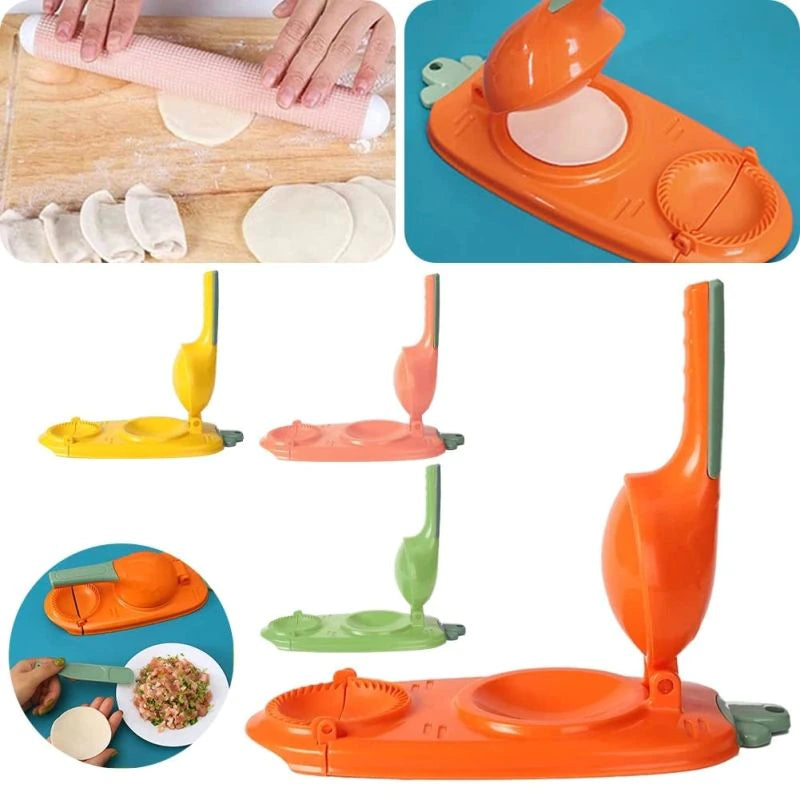 2 in 1 Dumpling Maker – Dough Press and Stuffing Tool for Easy Homemade Dumplings, Ravioli, Pastries