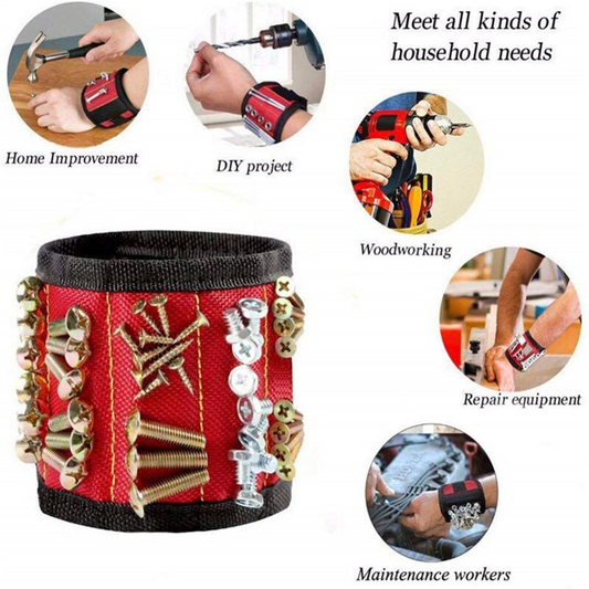 Magnetic Wristband for Tools – Adjustable Tool Holder with Strong Magnets for Screws, Nails, Bolts