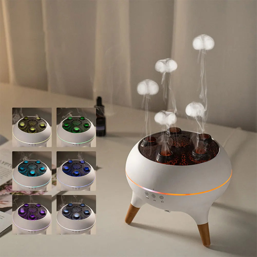 Jellyfish Diffuser – LED Color Changing Aromatherapy Essential Oil Diffuser with Realistic Floating Jellyfish for Home Decor