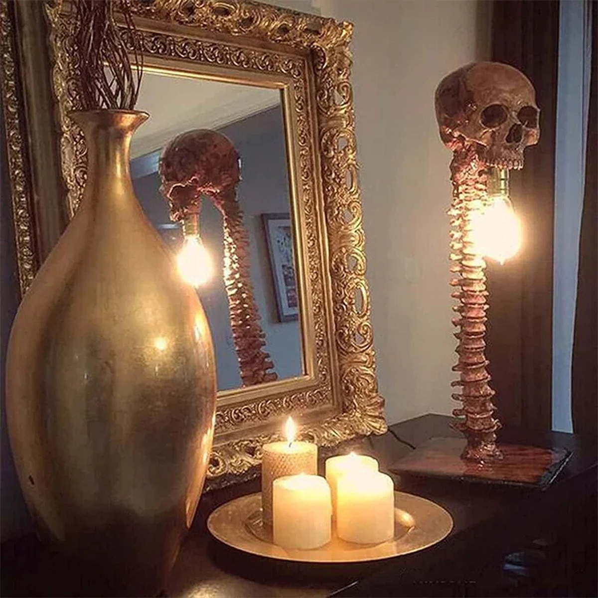 Skull Spine Table Lamp