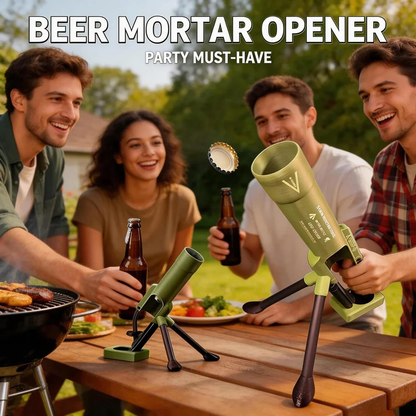 Mortar Cannon Bottle Opener, Novelty Beer Cap Launcher for Bars and Gifts