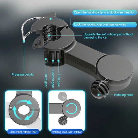 Dual-Head Car Seat Fan – 360° Adjustable Cooling Fan for Rear & Front Seats | USB Powered, Quiet & Strong Airflow