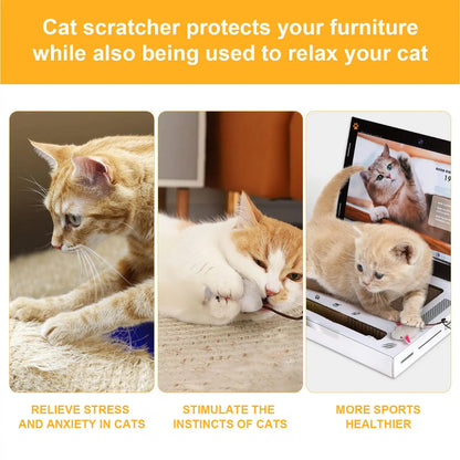 Funny Cat Scratching Laptop Toy – Cardboard Cat Scratcher Pad for Indoor Cats and Kittens