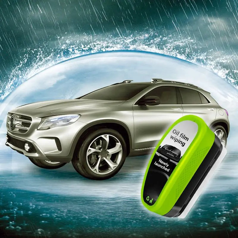 Green Oil Film Wipe for Car Windshield Glass Cleaner | Anti-Fog, Stain Remover, Clear View