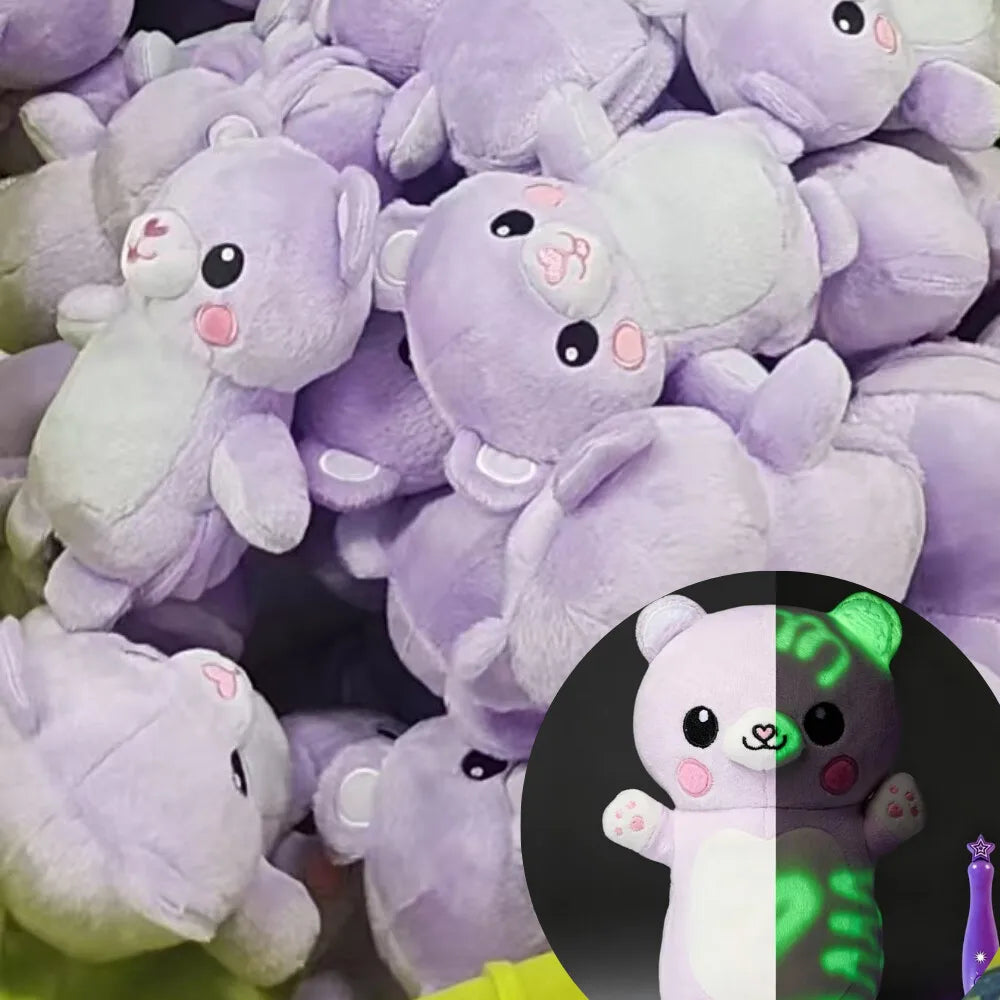 Glow in the Dark Drawing Plush Toy with Light Pen, Reusable Kids Doodle Animal