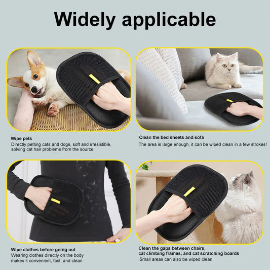 Pet Hair Removal Glove – Gentle Deshedding Brush Glove for Dogs & Cats, Easy Grooming Glove Tool