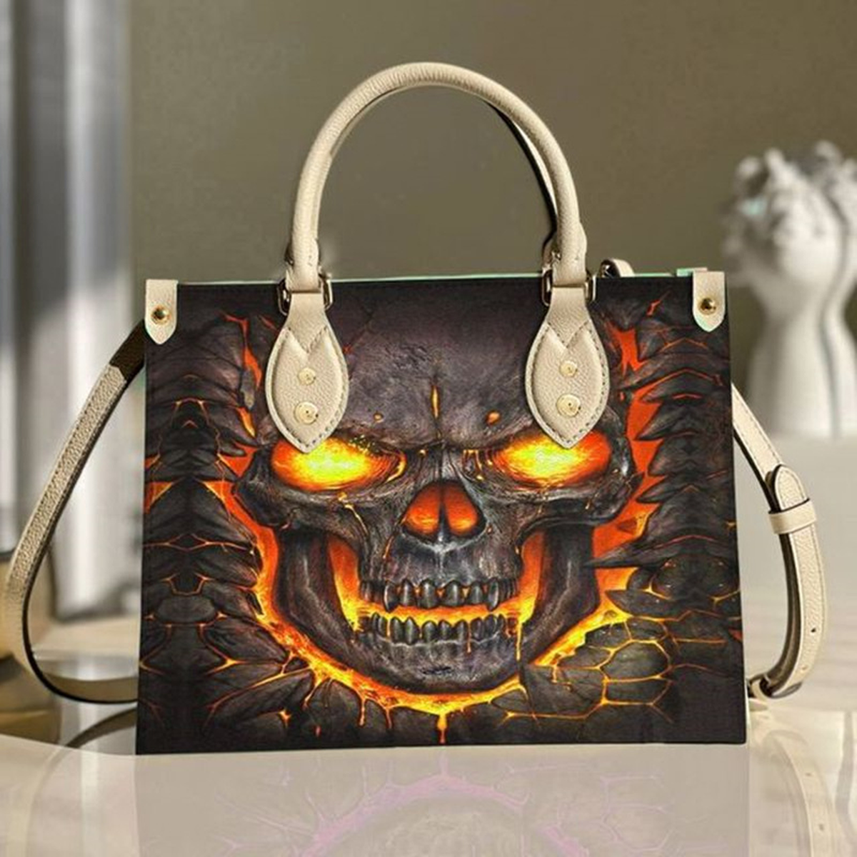 Skull Print Tote Bag
