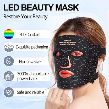 LED Red Light Therapy Mask, Wireless Face Mask with 630nm and 850nm Light
