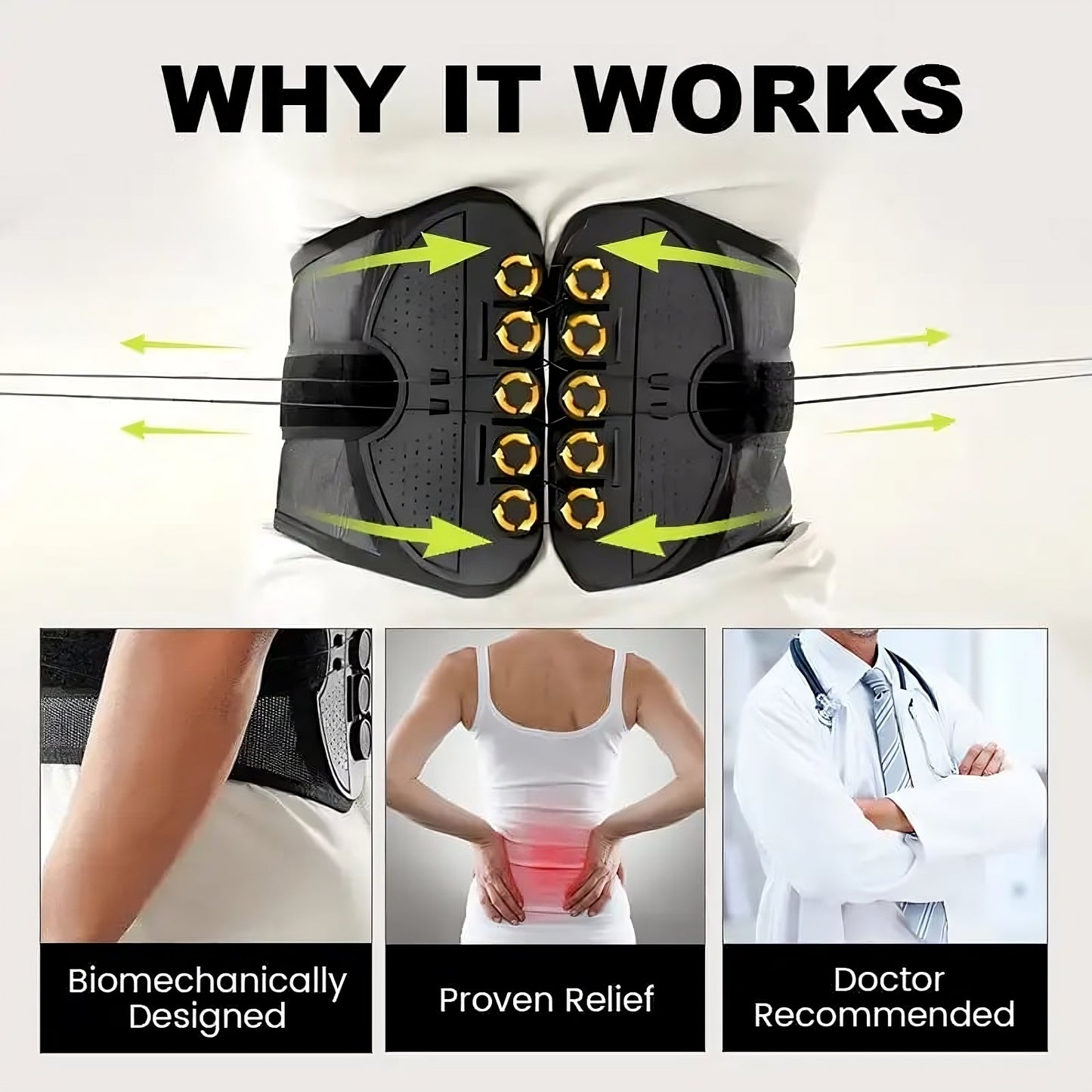 Adjustable Lumbar Support Belt – Lower Back Brace for Pain Relief, Posture Correction & Spine Support