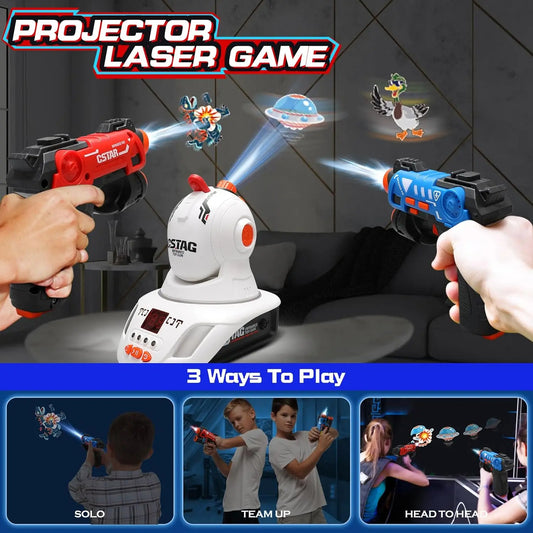 Interactive Projector Shooting Game – Motion Sensor Target Play for Kids with Lights & Sound