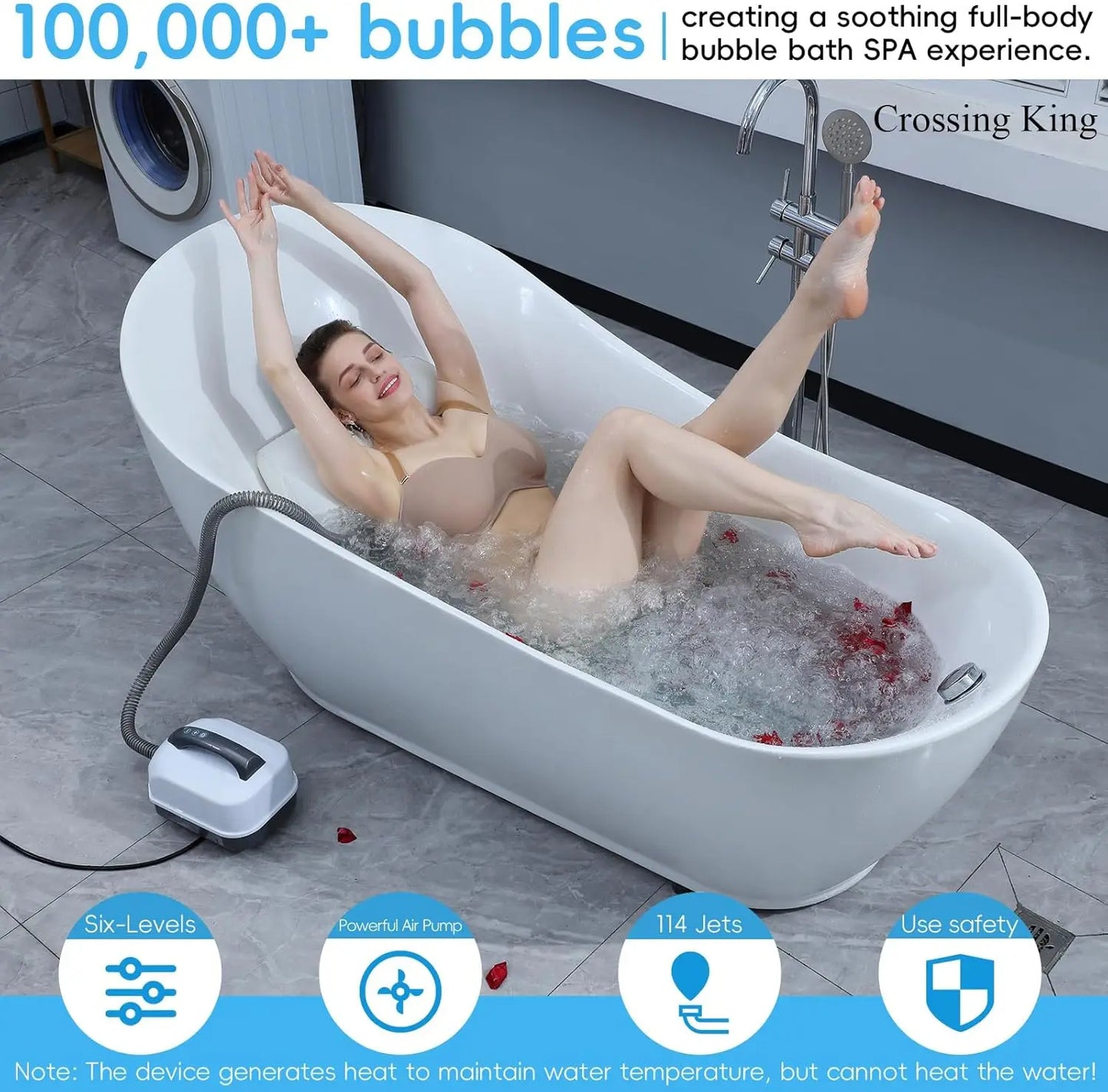 Bath Electric Bubble Mat – Heated Foot Spa Massager with Bubbles for Relaxation, Stress Relief, and Foot Care