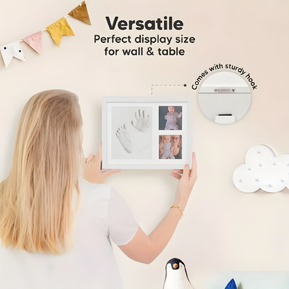 Baby Handprint and Footprint Keepsake Frame with Clean Touch Ink Pad