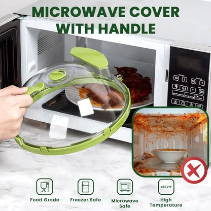 Microwave Food Cover – Collapsible Microwave Plate Lid with Steam Vents for Splatter Protection