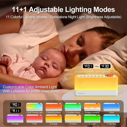 Ambient Sound Machine for Sleep, Relaxation & Baby – White Noise Machine with Nature Sounds & Timer