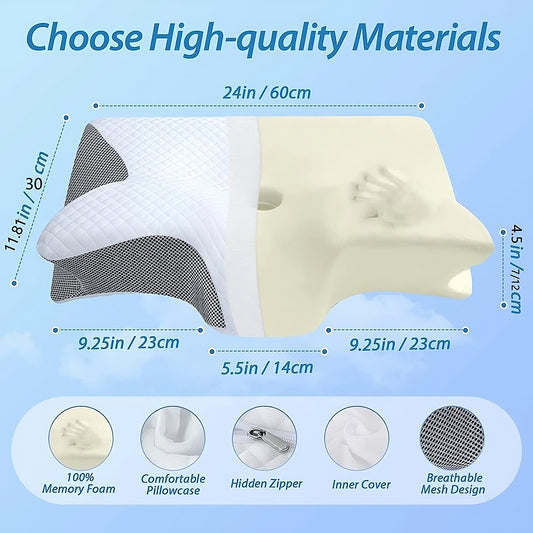 Orthopedic Memory Foam Cervical Pillow – Neck Support Pillow for Pain Relief & Better Sleep