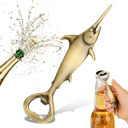 Creative Swordfish Metal Beer Bottle Opener – Unique Kitchen Bar Accessory, Beer Gifts & Gadgets
