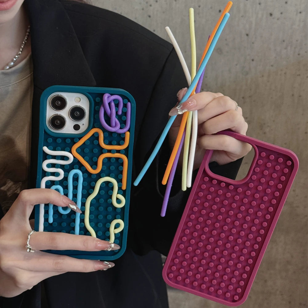 Stress-Relief Phone Case – Soft Silicone Fidget Cover with Bubble Pop Design for iPhone/Android