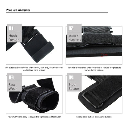Weight Lifting Hooks with Wrist Straps – Heavy Duty Gym Grip Support for Deadlifts, Pull-Ups, and Weightlifting Training