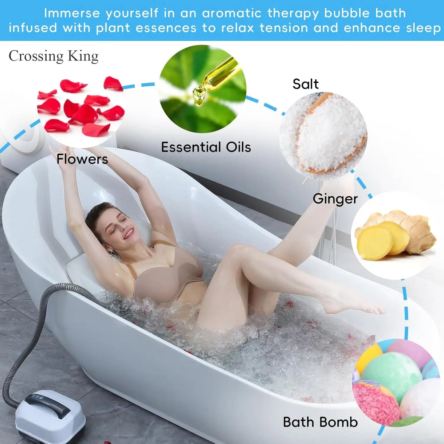 Bath Electric Bubble Mat – Heated Foot Spa Massager with Bubbles for Relaxation, Stress Relief, and Foot Care