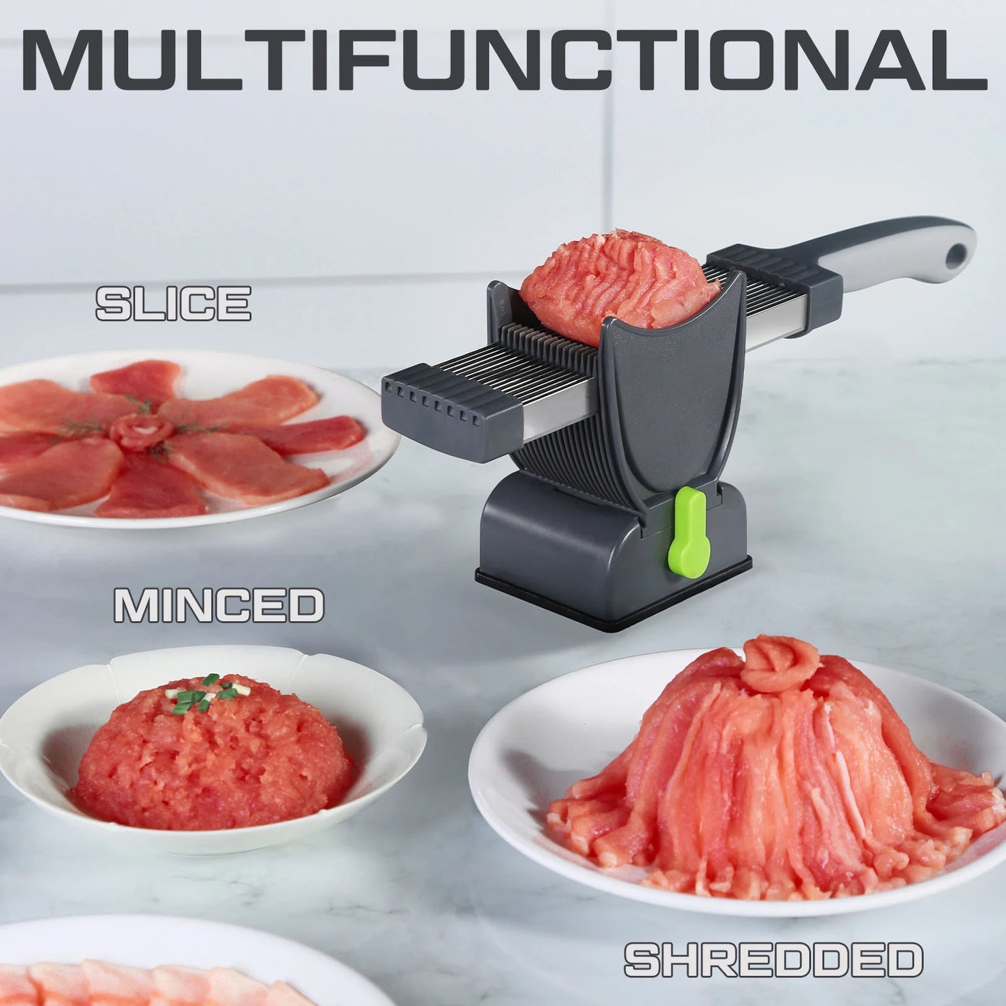 Stainless Steel Fresh Meat Slicer Cutter | Manual Frozen Meat Slicing Machine for Home Kitchen