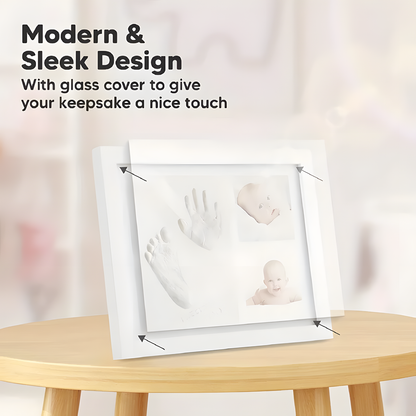 Baby Handprint and Footprint Keepsake Frame with Clean Touch Ink Pad