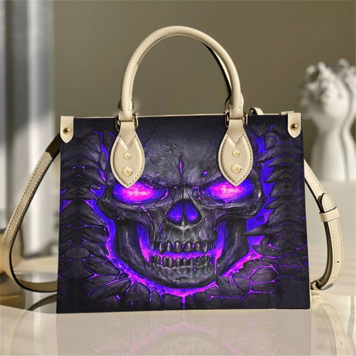 Skull Print Tote Bag