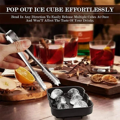 Silicone Ice Ball Mold Tray – Large Sphere Ice Maker for Whiskey, Cocktails & Drinks – BPA-Free Flexible Non-Stick Ice Cube Molds