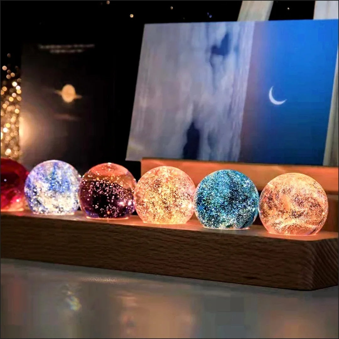 7-Color Glass Crystal Balls for Home Décor, Chakra Healing, Feng Shui & Meditation Decor