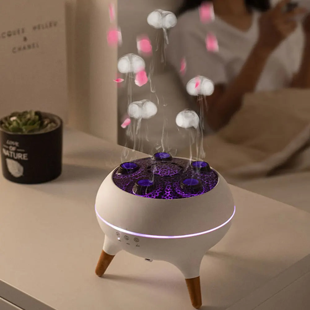 Jellyfish Diffuser – LED Color Changing Aromatherapy Essential Oil Diffuser with Realistic Floating Jellyfish for Home Decor