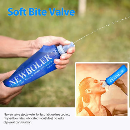 Foldable Water Bottle for Running - Portable Leakproof Sports Hydration Bottle for Gym, Hiking, Travel & Outdoor Use