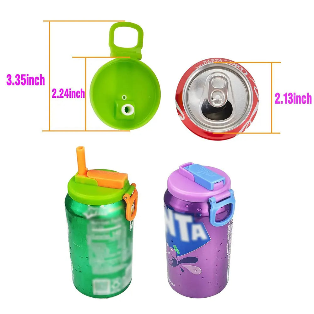 Reusable Soda Lid Cover with Straw | Spill-Proof Drink Cap for Cans, Juice, Water, Travel & Kids