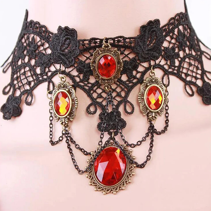 Gothic Lace Choker and Earrings