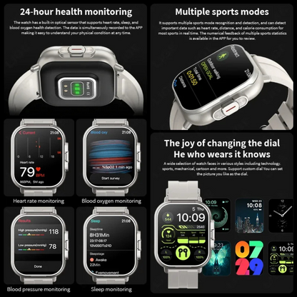 2-in-1 Smartwatch with Wireless Earbuds, Fitness Tracker, Bluetooth, Waterproof, Android iOS
