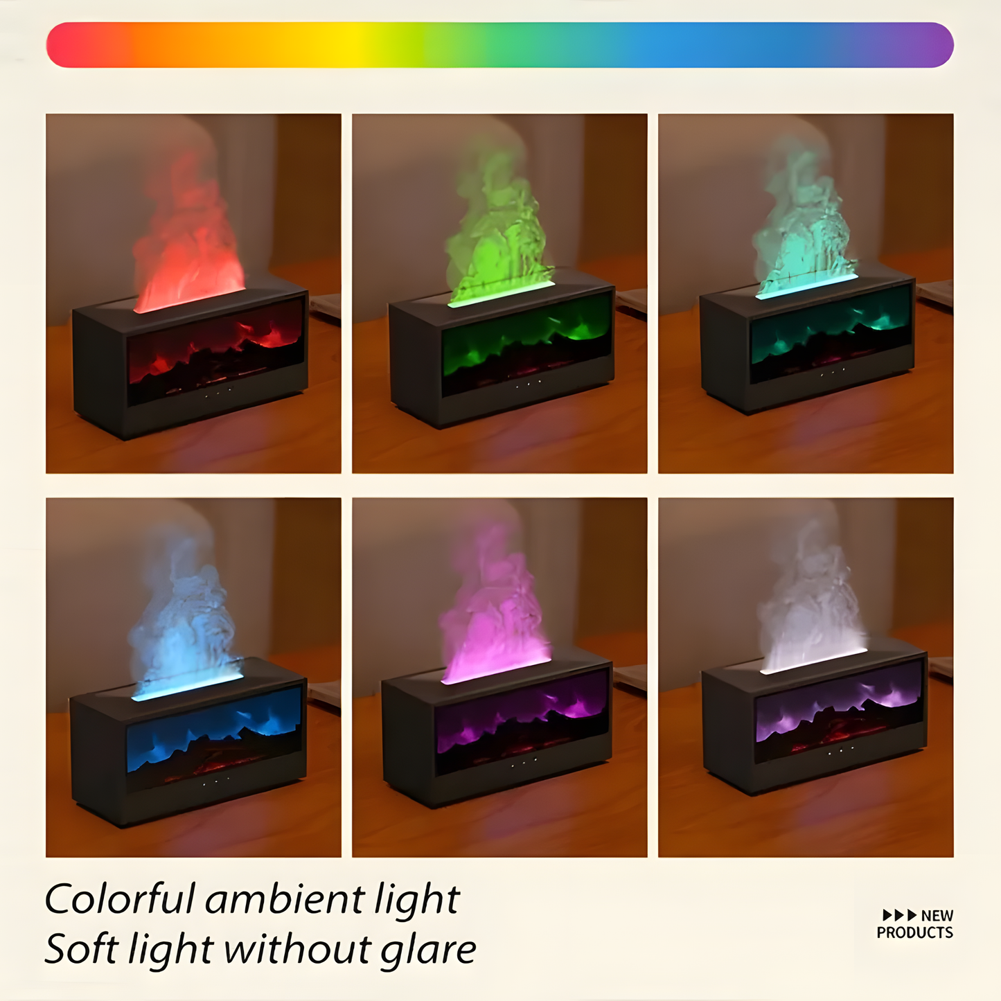 Flame Effect Aroma Diffuser, 150ml Ultrasonic Humidifier with Fireplace Glow