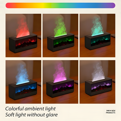 Flame Effect Aroma Diffuser, 150ml Ultrasonic Humidifier with Fireplace Glow