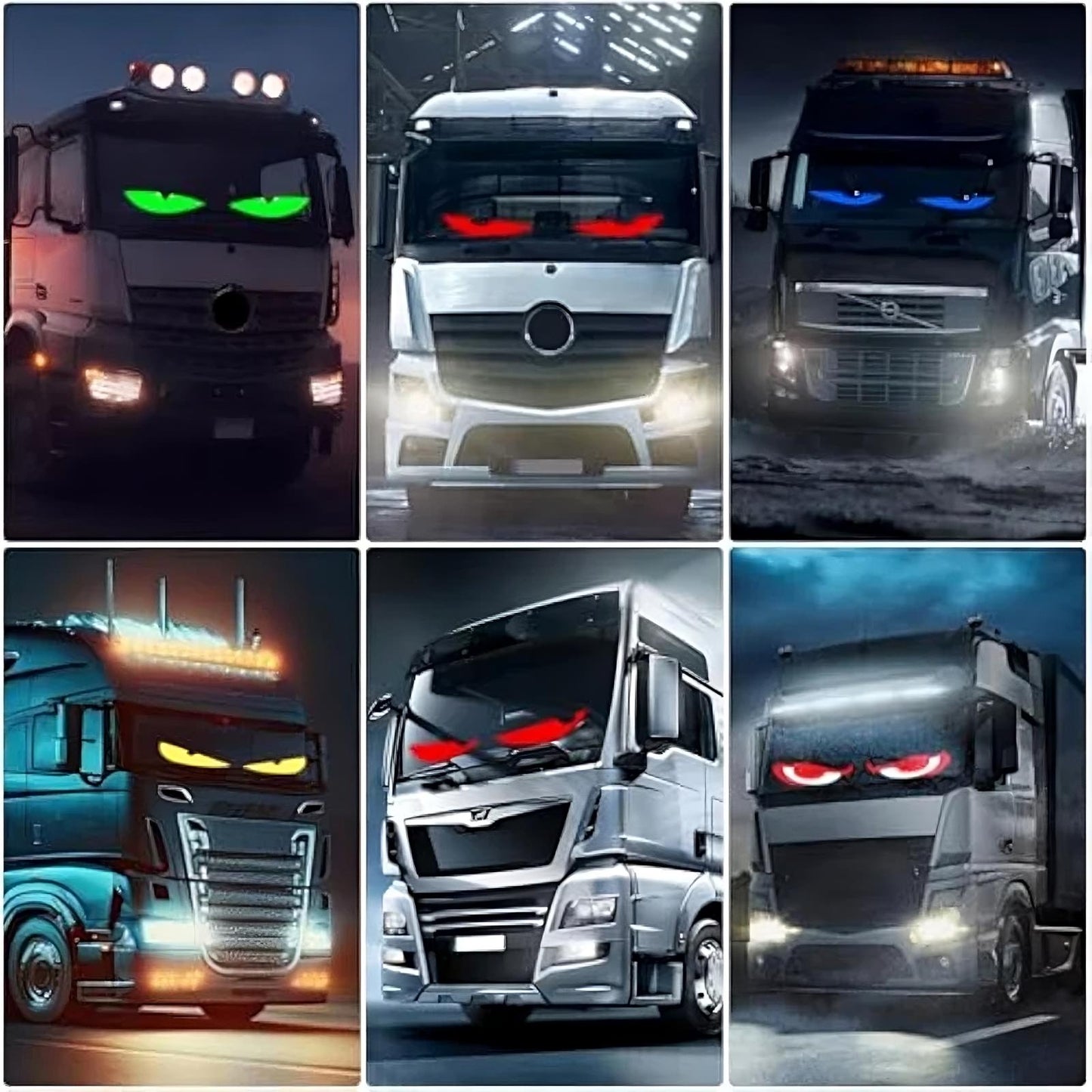 Dynamic Big Eye LED Windshield Lights – Animated Car Dashboard Decorative Light Strip for Interior Styling