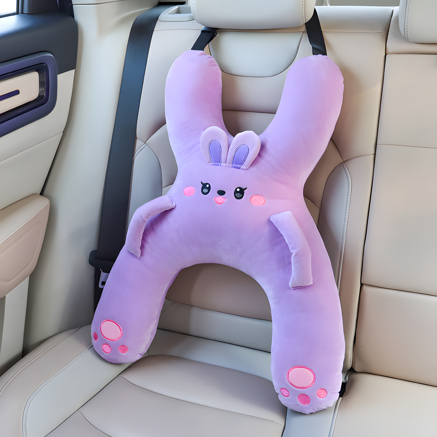 Children's Car Seat Neck Pillow, Soft H Shape Head Support for Long Journeys