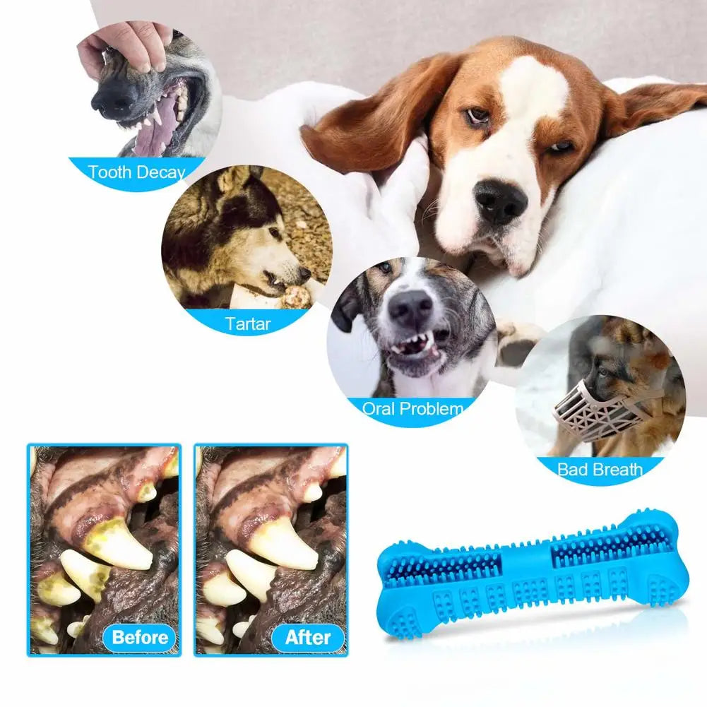 Soft Rubber Dog Toothbrush – Gentle Chew Teeth Cleaner for Puppies & Small Dogs Dental Care