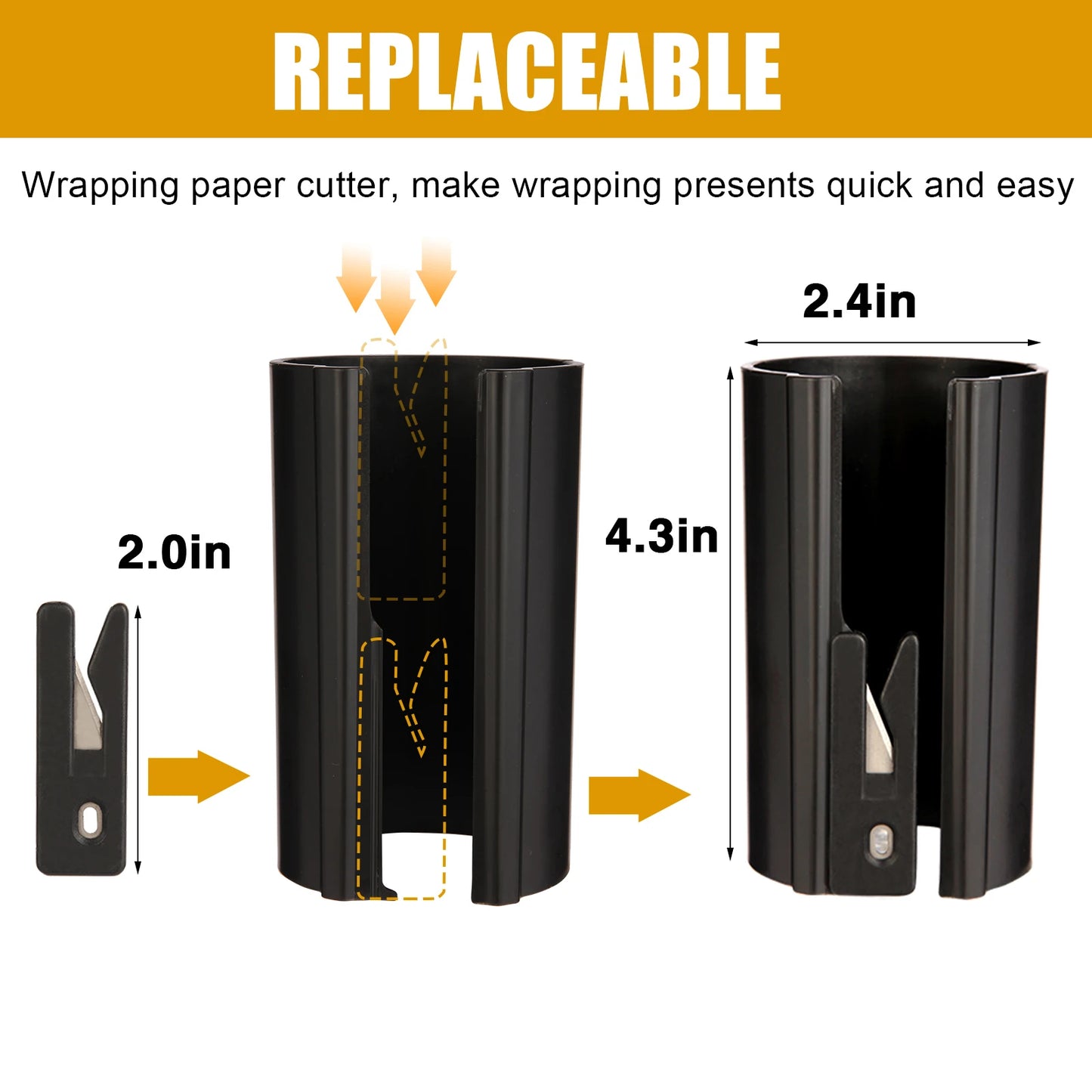 Wrapping Paper Cutter Tool – Easy Gift Wrap Roll Cutter for Holidays, Birthdays, Christmas & Crafts