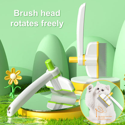 Self-Cleaning Pet Grooming Comb for Cats and Dogs - Hair Removal Brush, Flea Removal, Deshedding Tool for Long Hair Pets