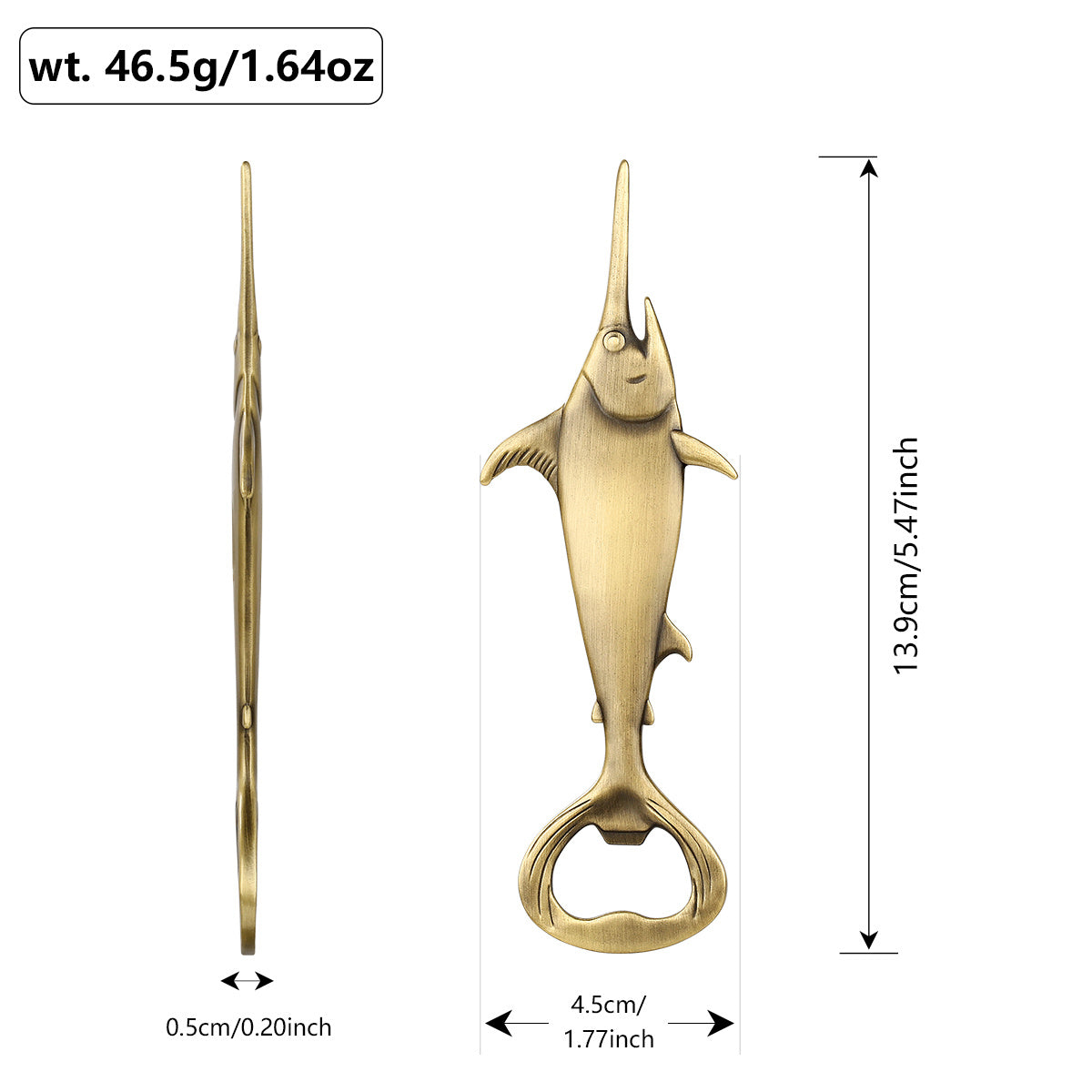 Creative Swordfish Metal Beer Bottle Opener – Unique Kitchen Bar Accessory, Beer Gifts & Gadgets