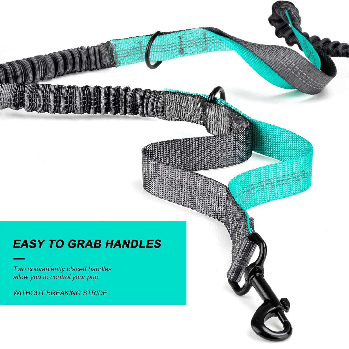 Hands Free Dog Walking Belt with Bungee Lead and Waste Bag Pouch