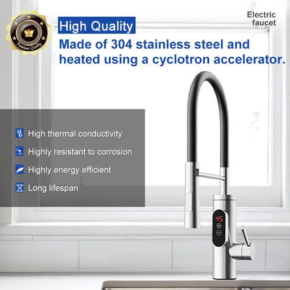 Instant Electric Water Heater Kitchen Faucet, Tankless Hot Water Tap