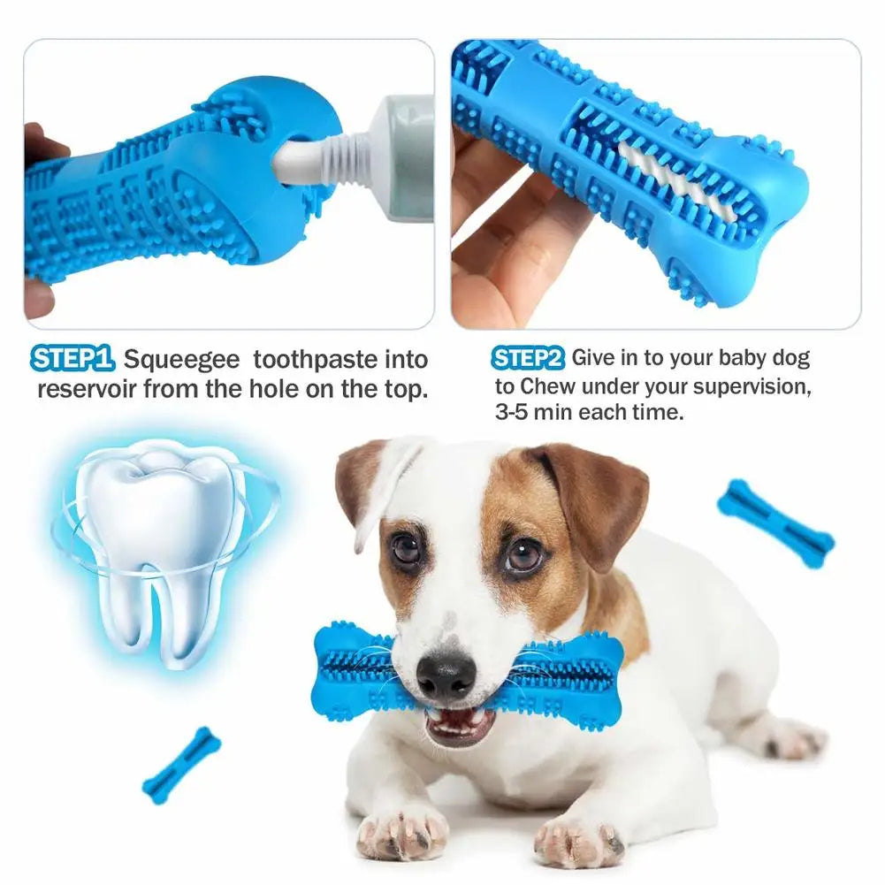 Soft Rubber Dog Toothbrush – Gentle Chew Teeth Cleaner for Puppies & Small Dogs Dental Care