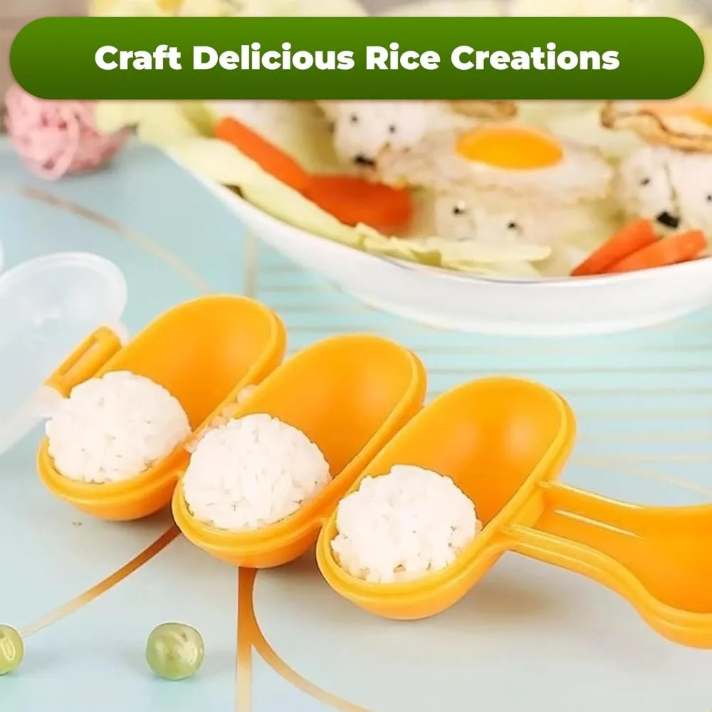 Rice Ball Maker Mold – Non-Stick Sushi Onigiri Shaper Tool for Easy Bento & Snack Prep