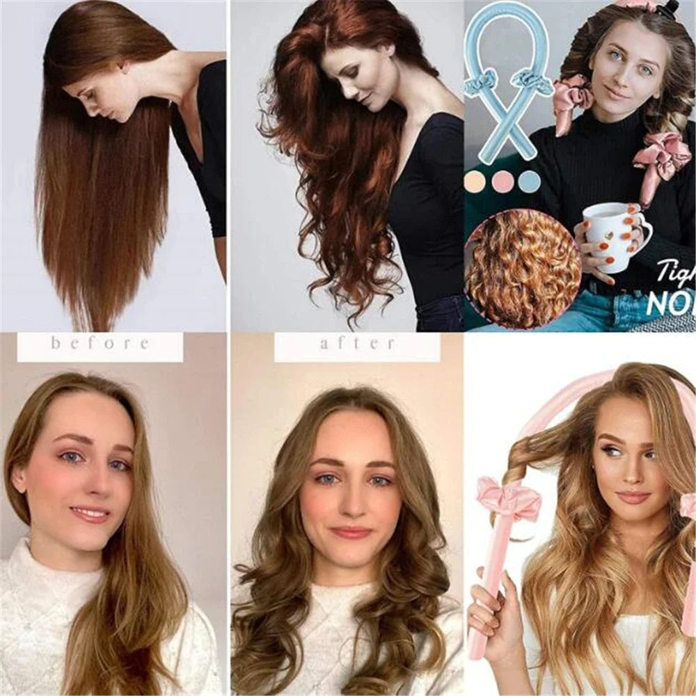 Heatless Curling Rod Headband for No Heat Hair Styling | Soft Sleep-In Curling Ribbon for Women